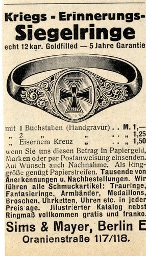 Kriegs-Erinnerungs-Siegelringe