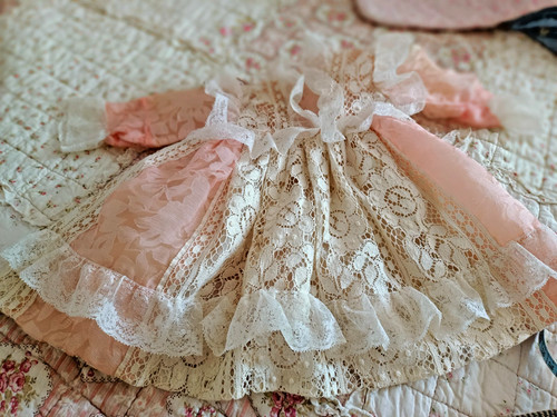 Rosa weißes spitzenkleid für - rosa-weißes,